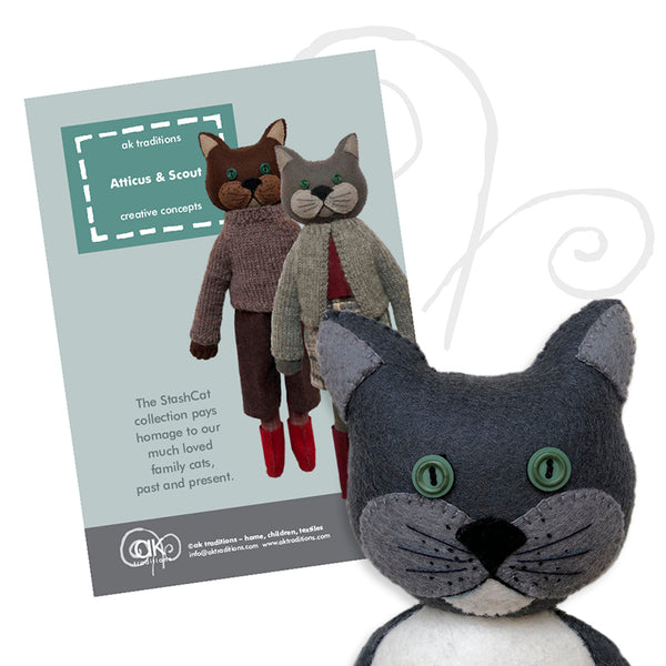 Atticus and Scout, felt cat kit