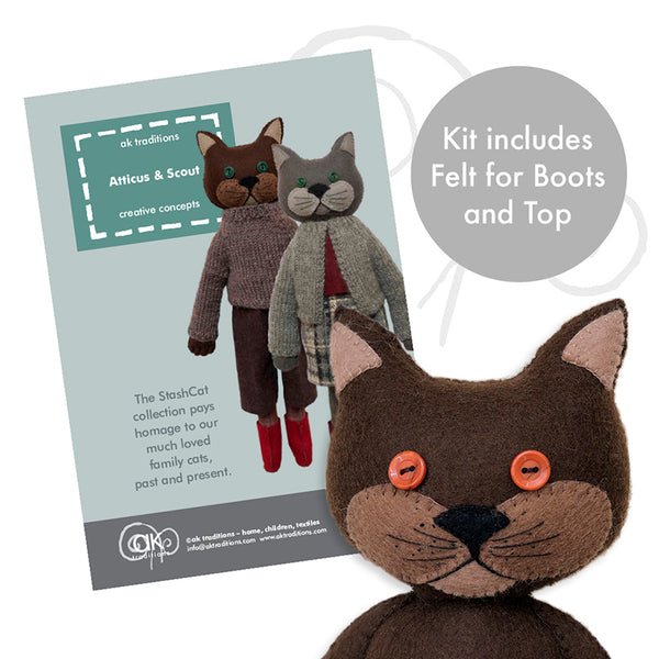 Atticus and Scout, felt cat kit