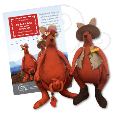 Big Red, Ruby and joey, felt bush kangaroo kit