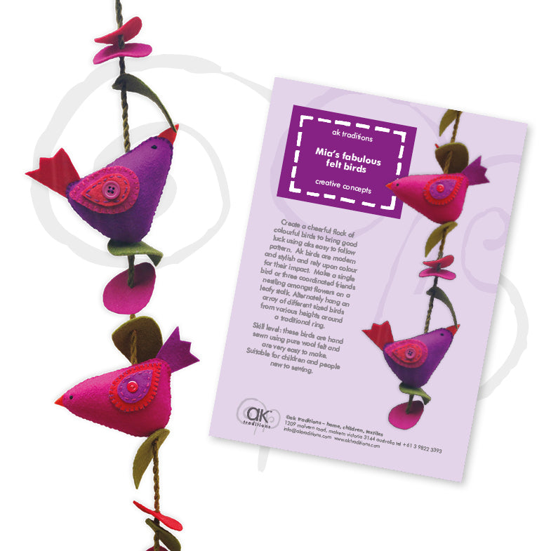 Mia's fabulous felt bird mobile