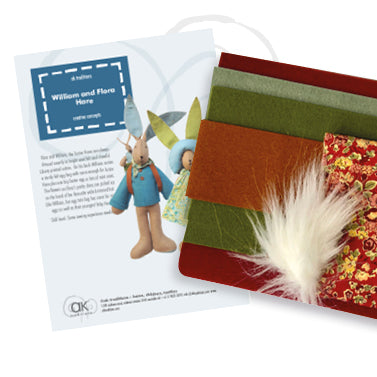 Flora and William, felt hare kit