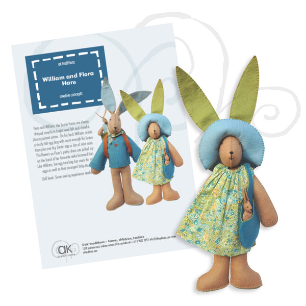 Flora and William, felt hare kit