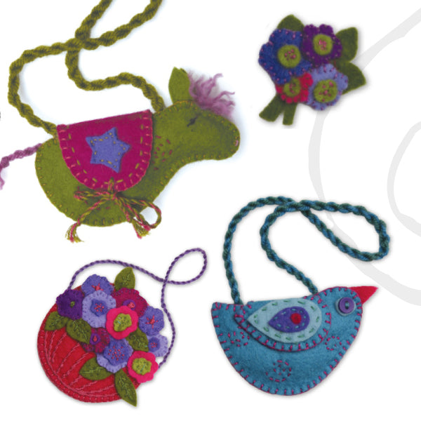 handmade felt dolls and accessories