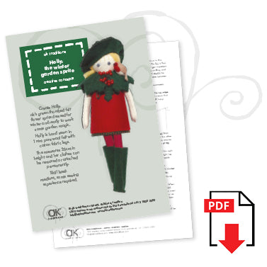 Holly, the winter garden sprite e-pattern