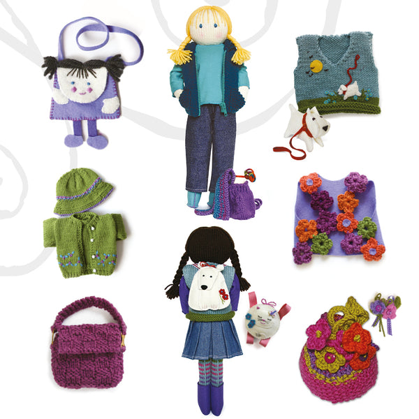 knitted dolls clothes and accessories