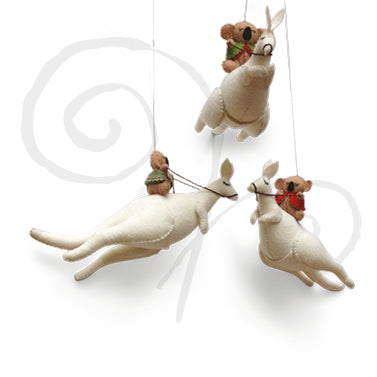 Australian Christmas Bush Kangaroo and Koala readymade