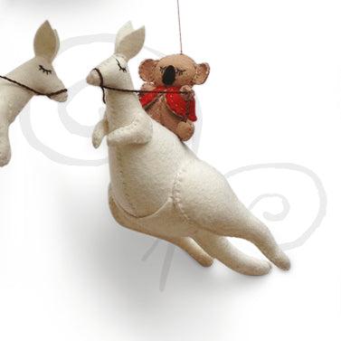 Australian Christmas Bush Kangaroo and Koala readymade
