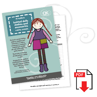Knitted Dolls clothes and accessories, (43cm doll) e-pattern