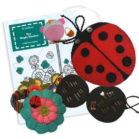 the magic garden flower bin, sewing kit