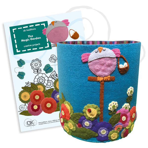 the magic garden flower bin, sewing kit