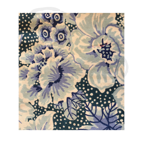 Floral spots blue fabric
